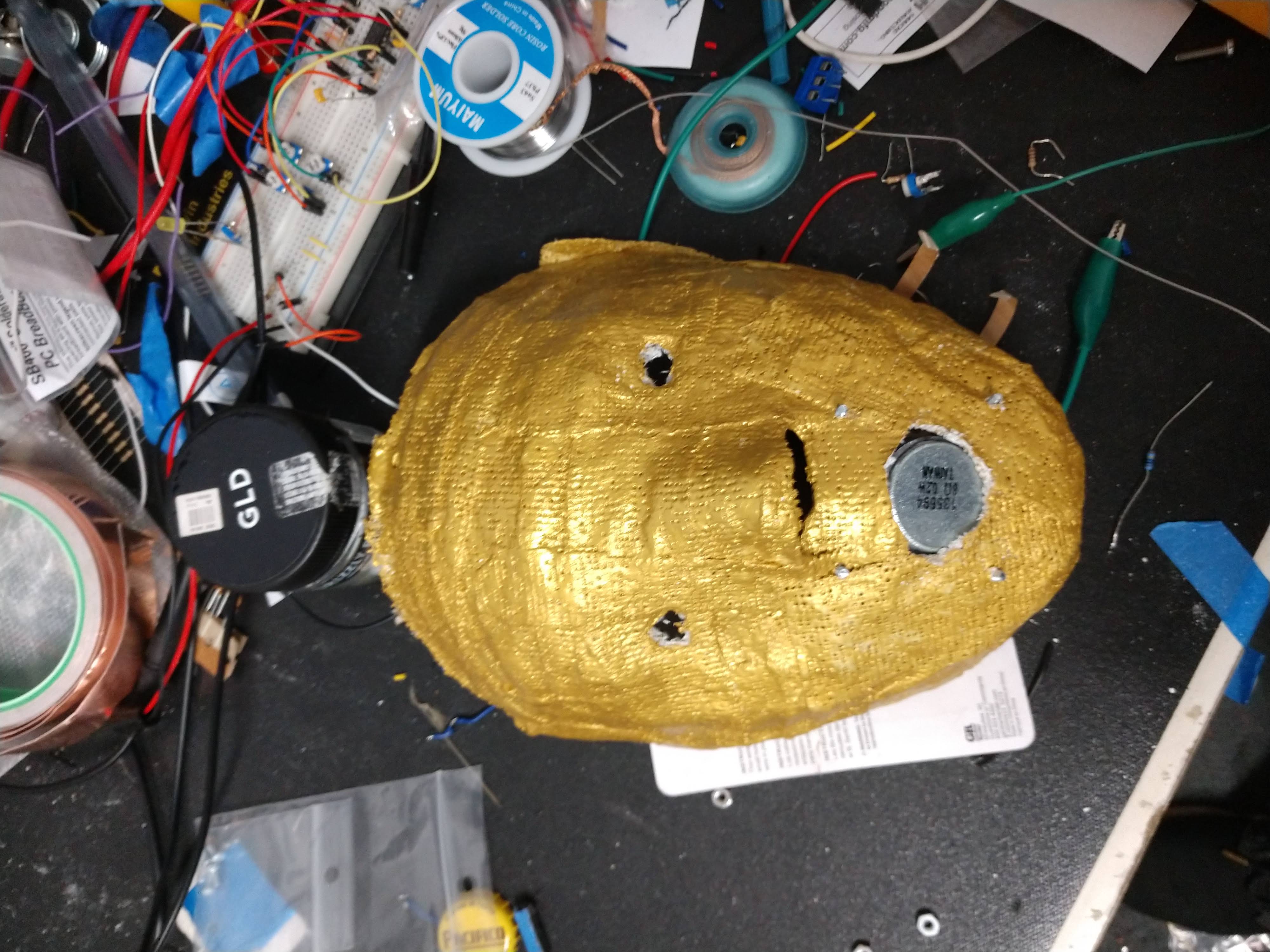 Close-up of the first CrackleMask revision
