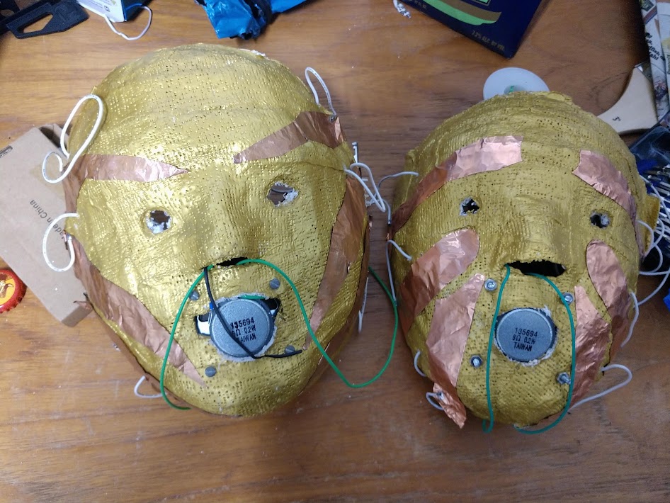 Circuit and exposed wiring on CrackleMask Rev. 1